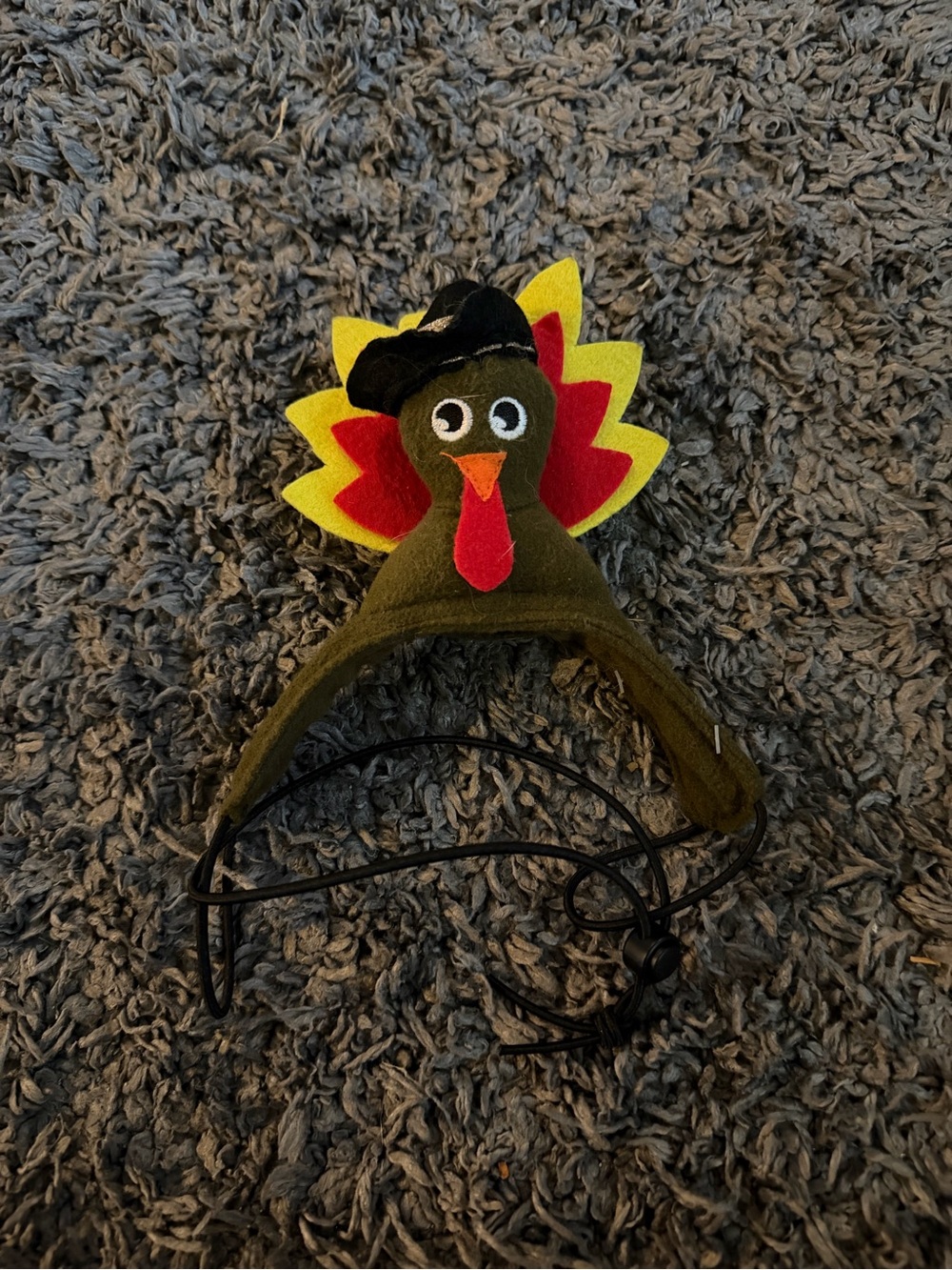 Turkey Dog Headpiece with Red & Yellow Feathers